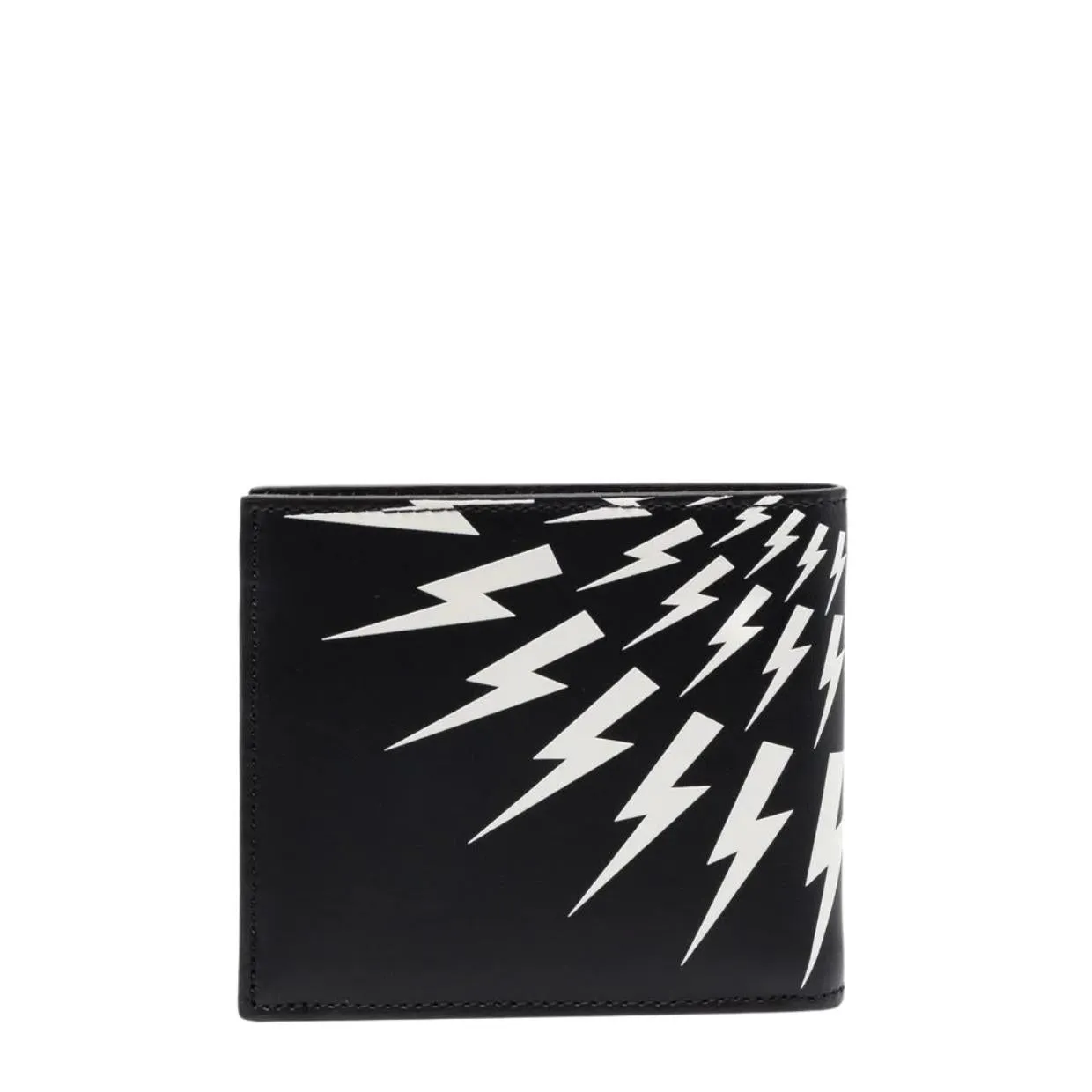 Neil Barrett Fair-Isle Thunderbolt Leather Bi-Fold Wallet