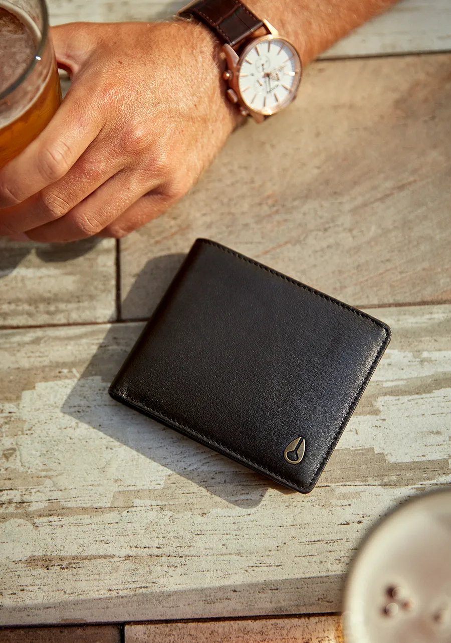 Pass Leather Wallet - Black