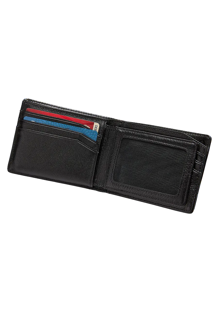 Pass Leather Wallet - Black