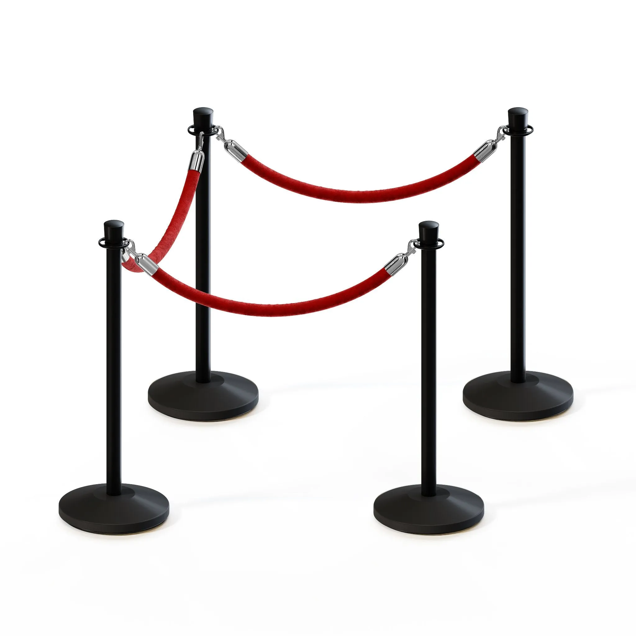 Post and Rope Stanchion Kit, Crown Top Posts, 6 Ft. Velvet Foam Core Rope - Montour Line