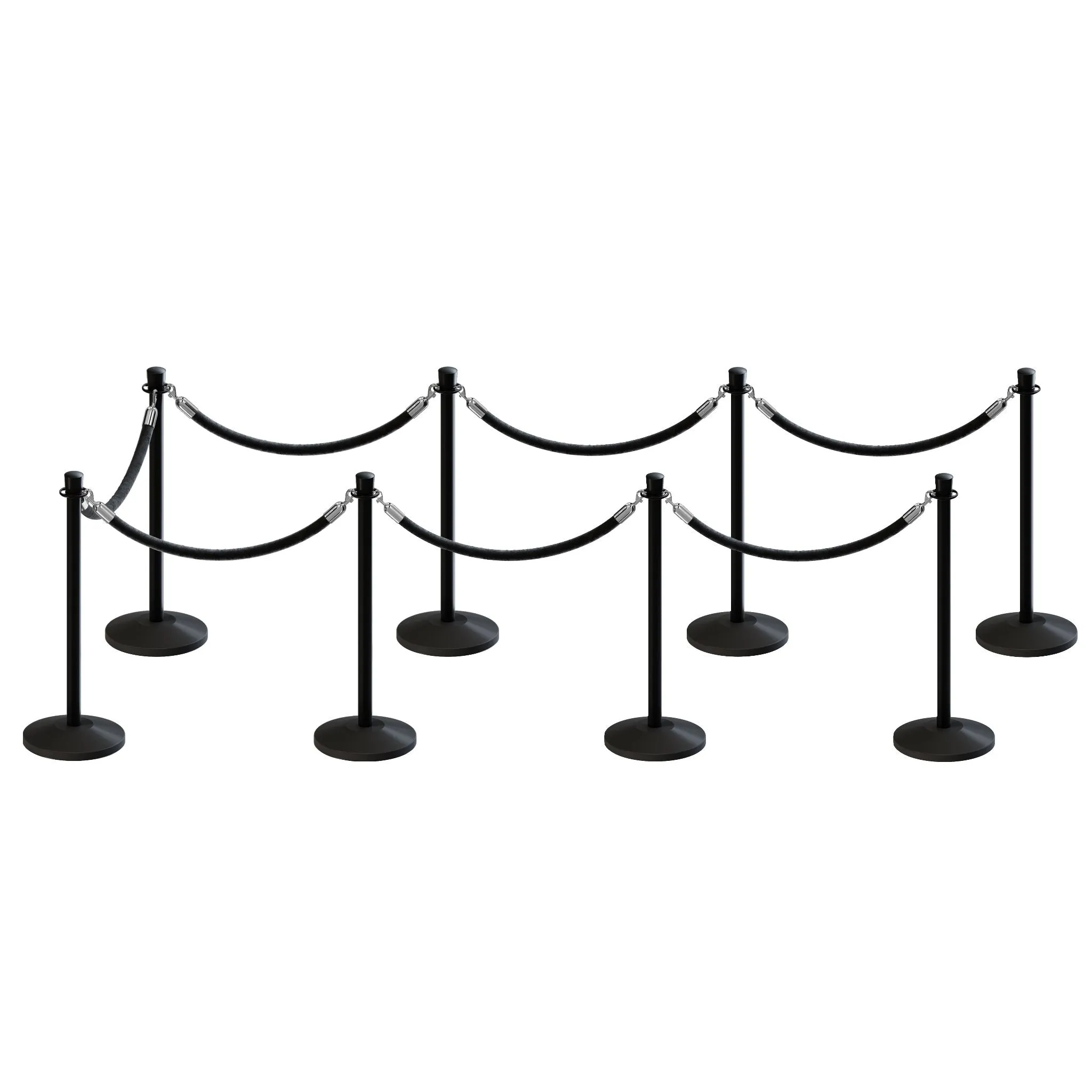 Post and Rope Stanchion Kit, Crown Top Posts, 6 Ft. Velvet Foam Core Rope - Montour Line