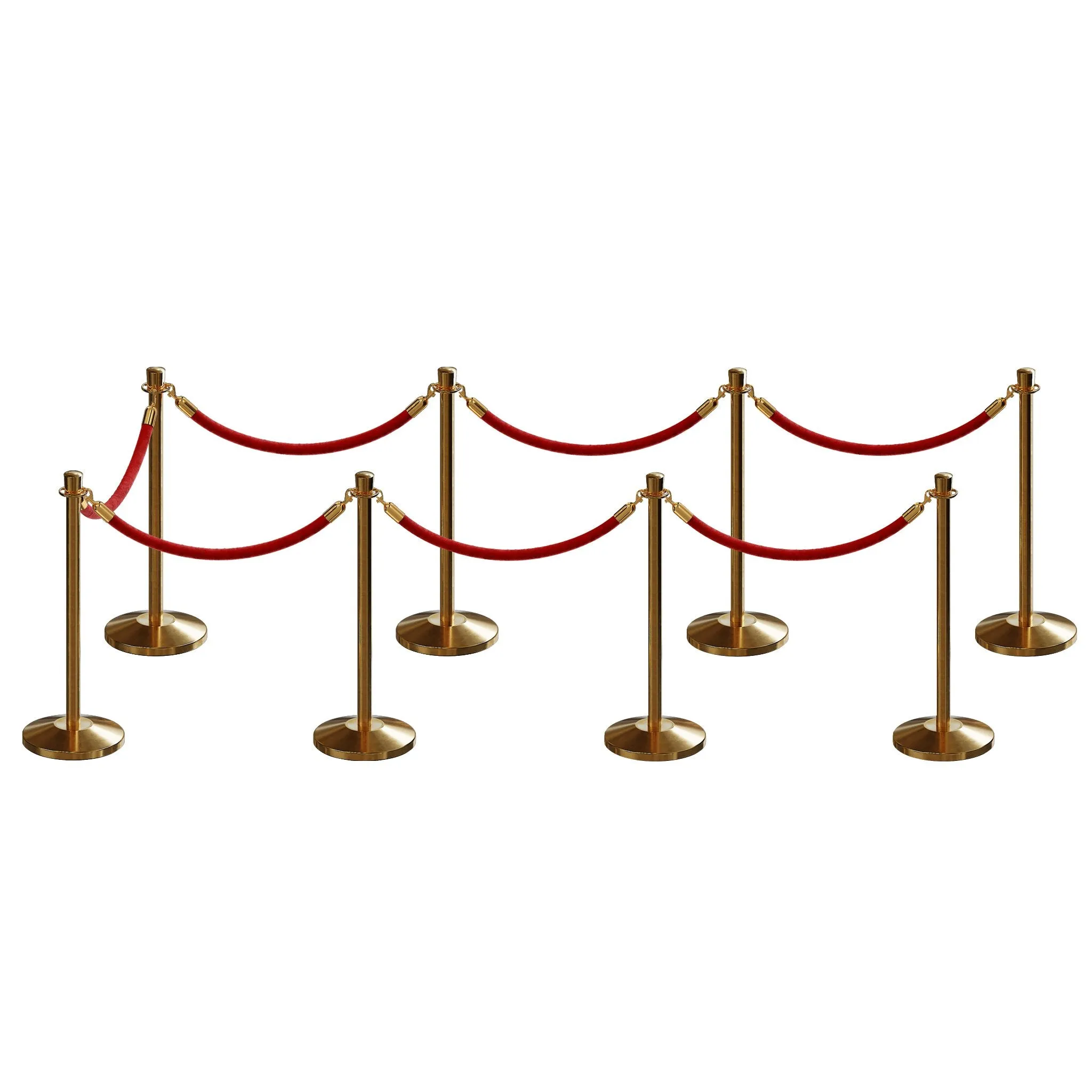 Post and Rope Stanchion Kit, Crown Top Posts, 6 Ft. Velvet Foam Core Rope - Montour Line