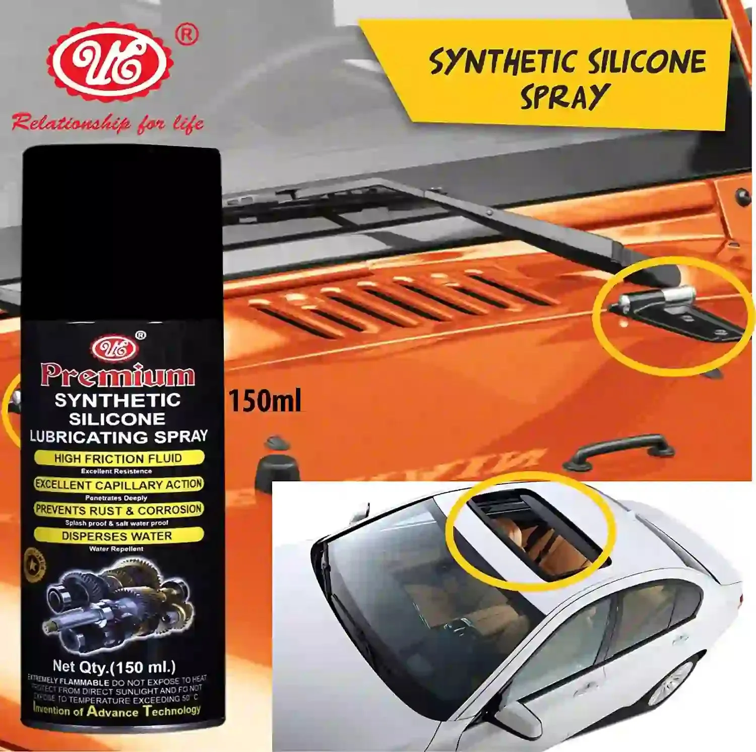 Premium Synthetic Silicone Lubricating Spray For Car, Home, Office & Industrial Use