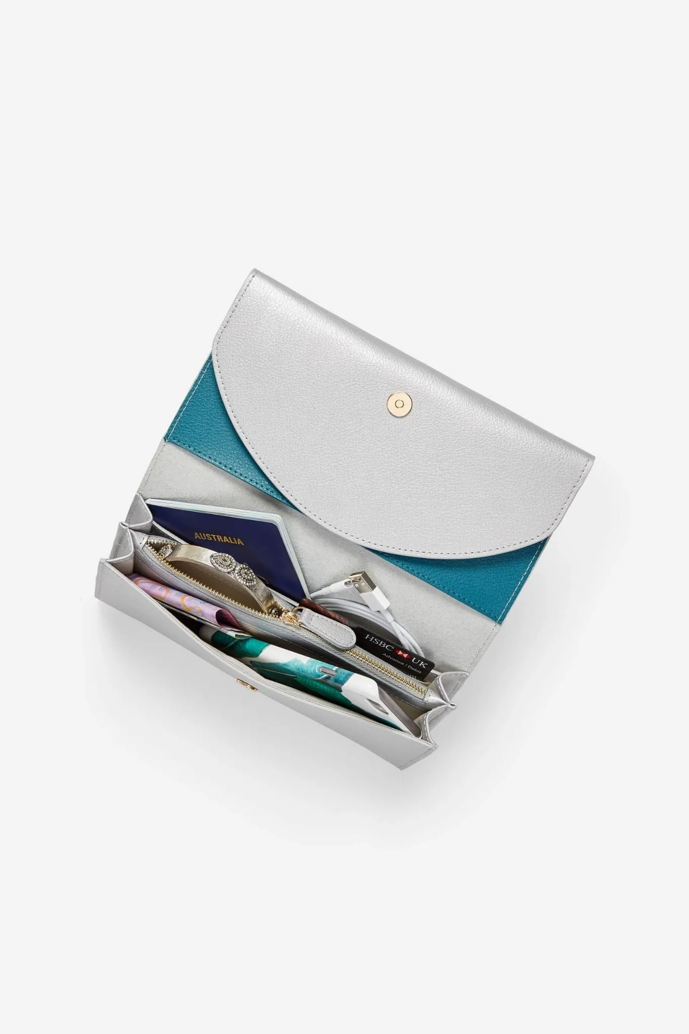 Recycled Leather Women's Wallet | Faraway Silver