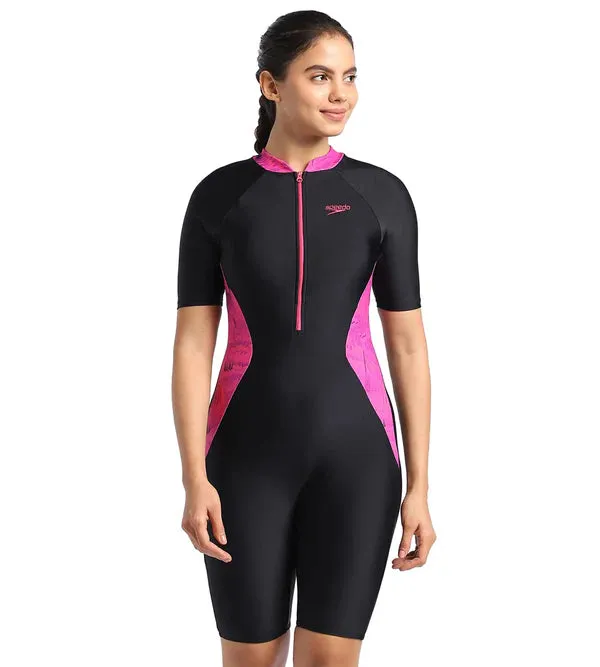 Womens Endurance Essential Printed Panel Kneesuit Swimwear by Speedo