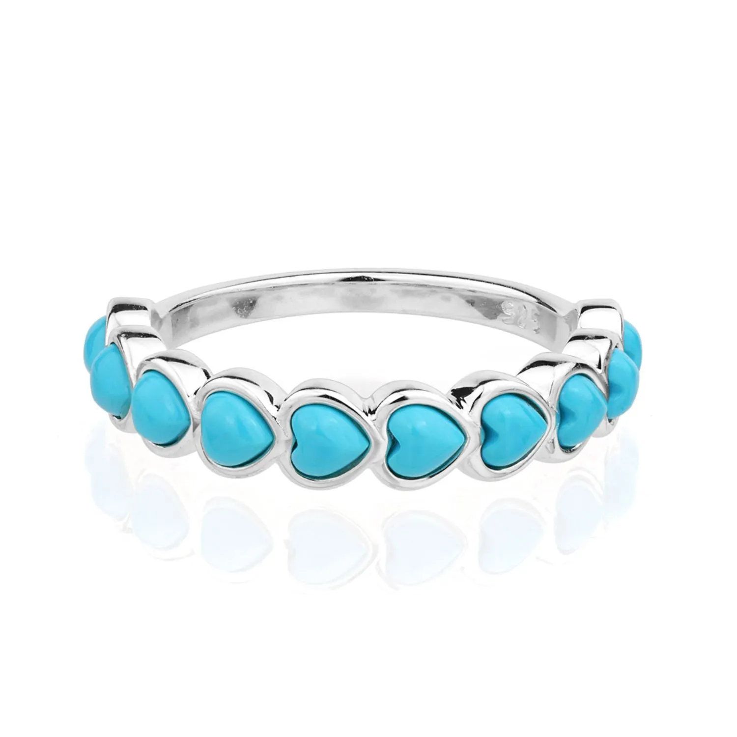 Sterling Silver Heart Turquoise Ring