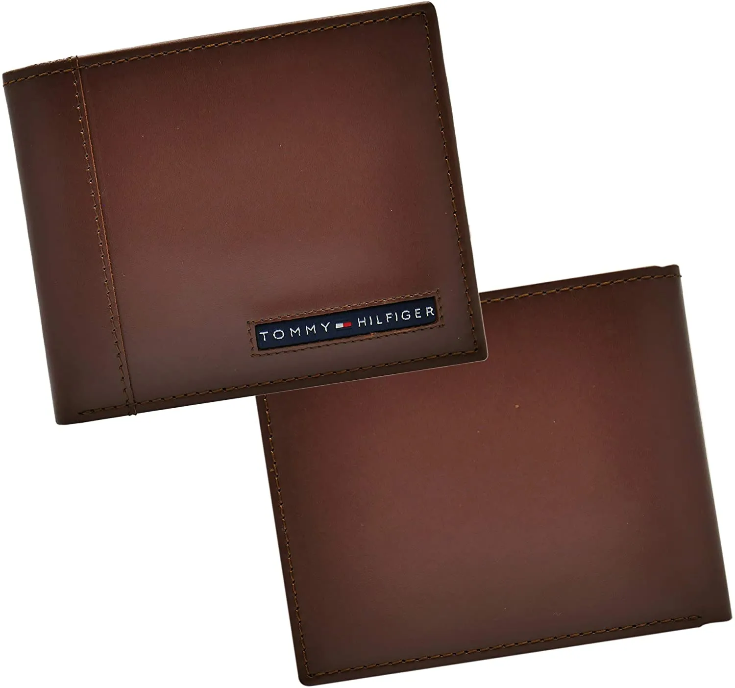 Tommy Hilfiger Men's Leather Slim Bifold Wallet with 6 Credit Card Pockets and Removable ID Window