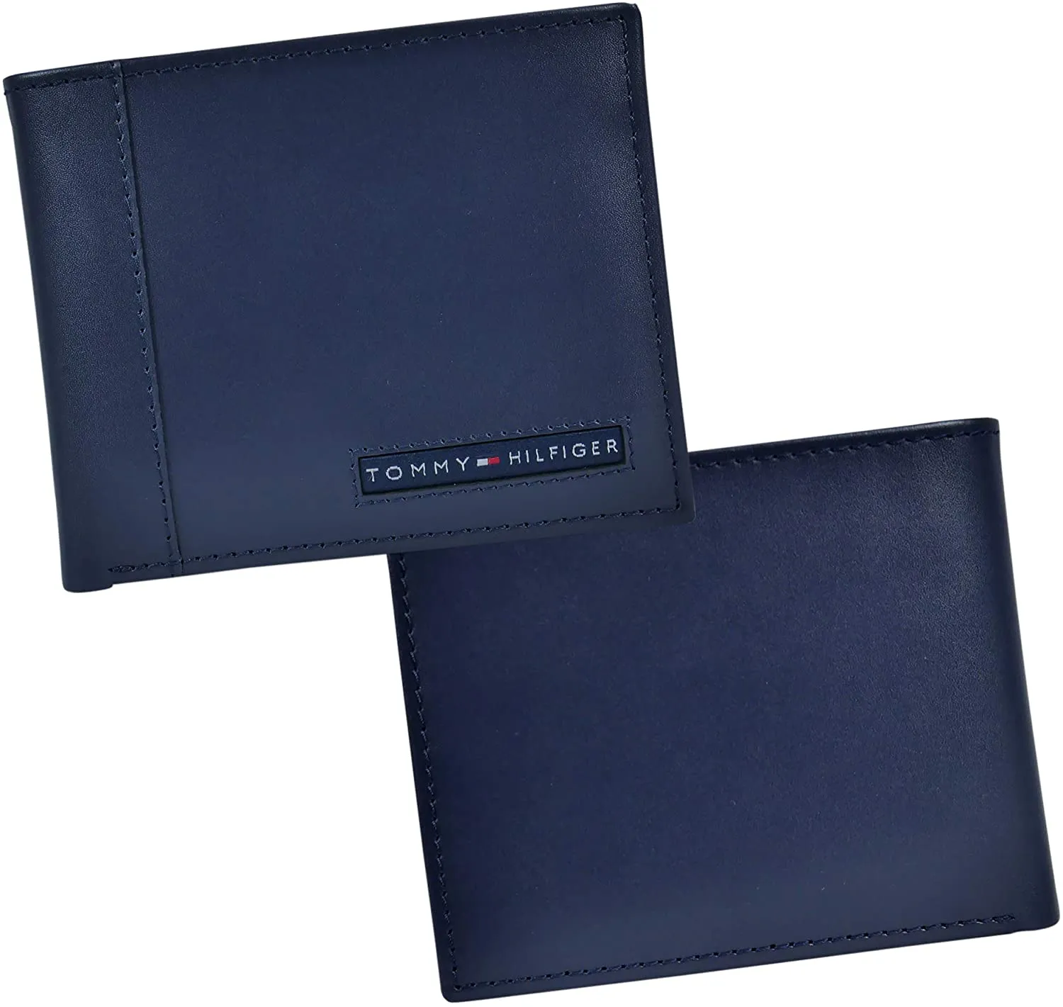 Tommy Hilfiger Men's Leather Slim Bifold Wallet with 6 Credit Card Pockets and Removable ID Window